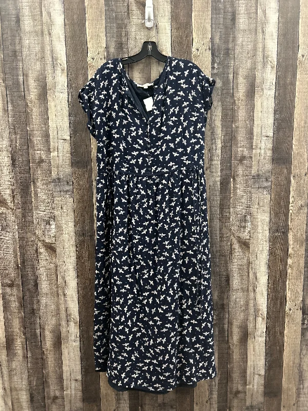 Dress Casual Midi By Loft In Blue, Size: L
