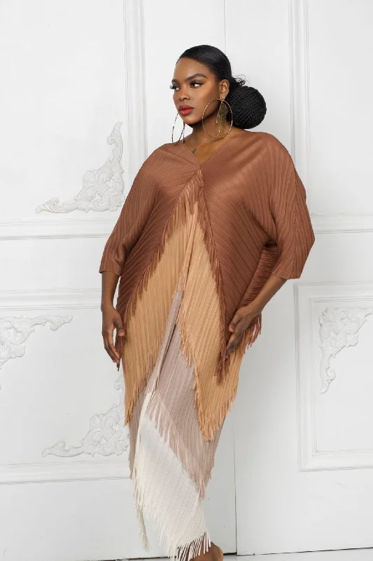 Adowa Fringe Pleated Dress