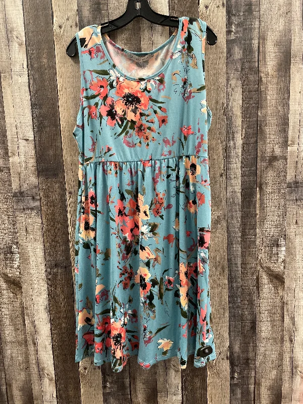 Dress Casual Midi By Cme In Blue, Size: 2x