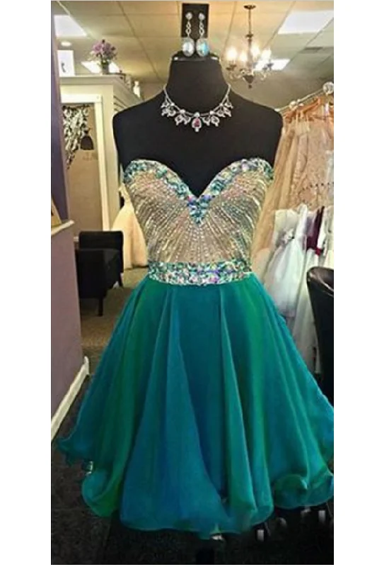 Gorgeous Chiffon Sweetheart A Line Beading Juniors Cheap Homecoming Dress OK466