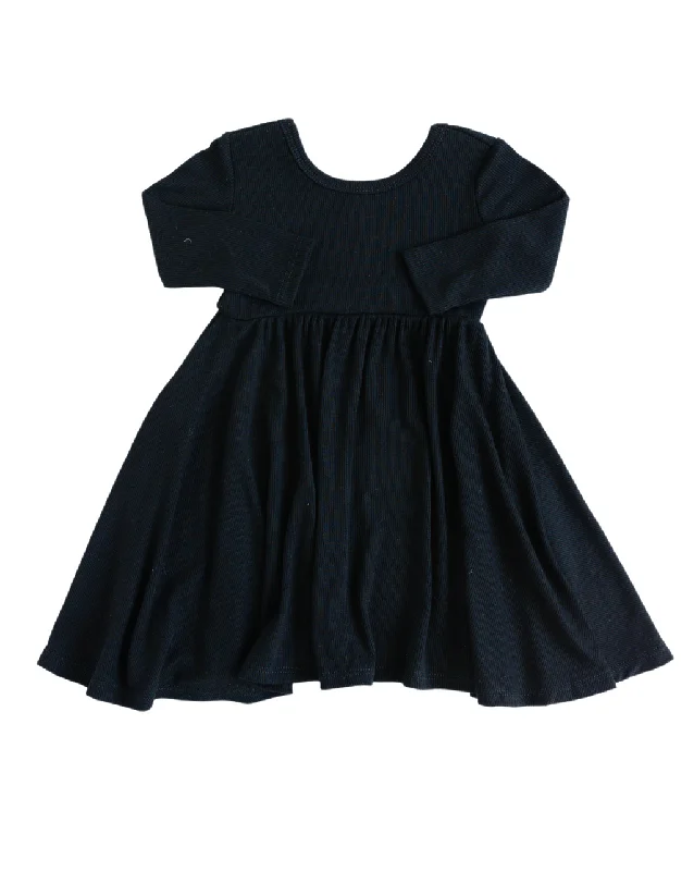 long sleeve swing dress - ink