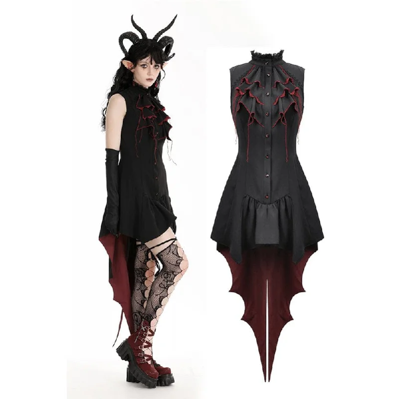 Women's Gothic Contrast Color Halloween Tail Dress