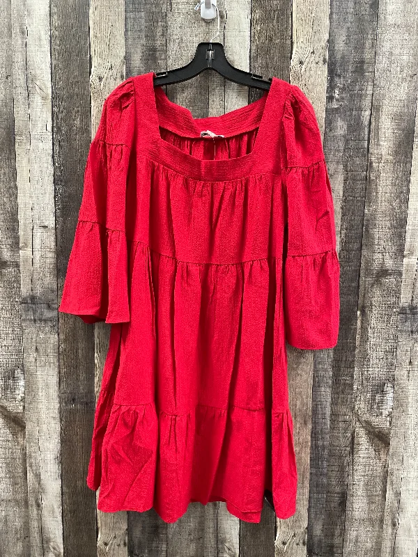Dress Casual Midi By Calvin Klein In Red, Size: M