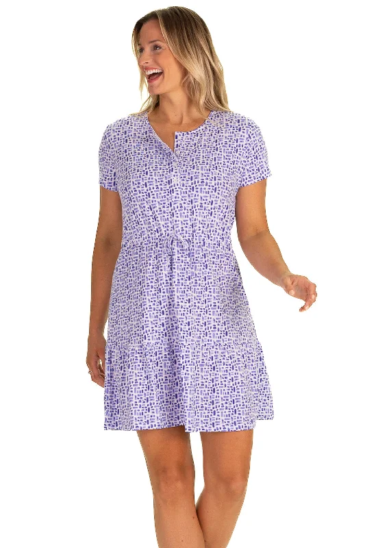 The Dina Dress in Blue Basketweave