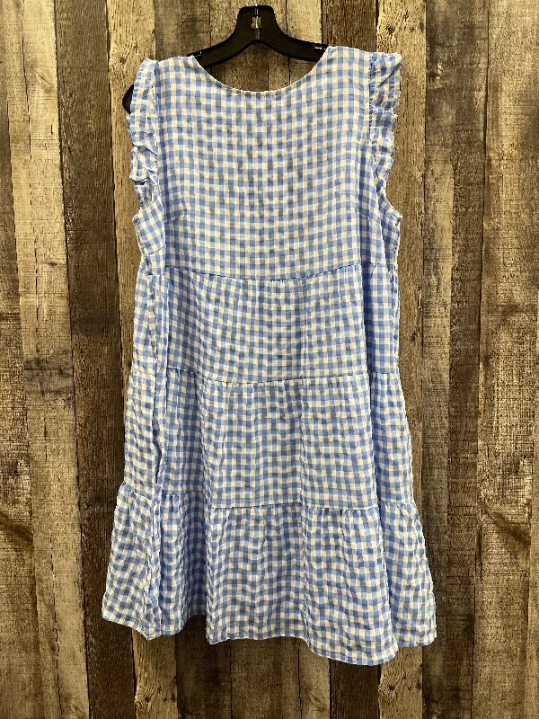 Dress Casual Short By Cme In Blue & White, Size: Xl