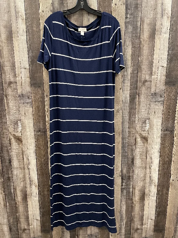 Dress Casual Maxi By Loft In Striped Pattern, Size: L