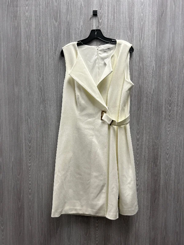 Dress Work By Calvin Klein In Cream, Size: L