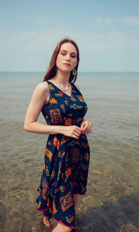 Millicent Navy High Low Dress