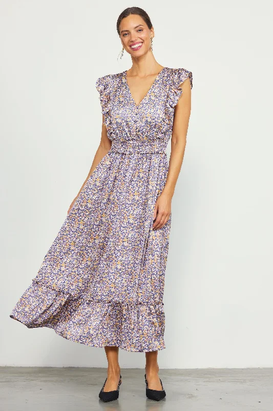 Indira Floral Print Smocked Waist Dress