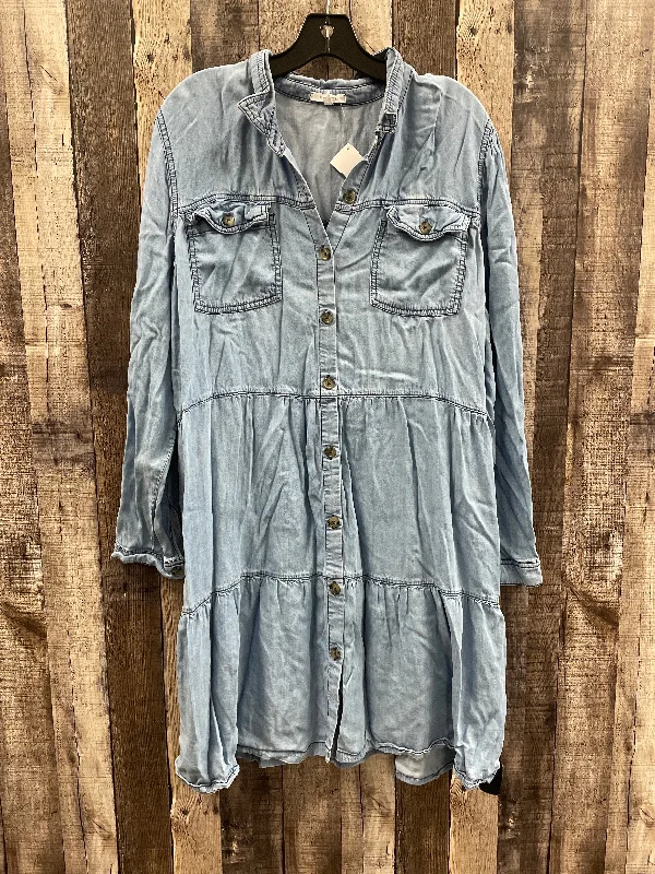 Dress Casual Midi By Maurices In Blue, Size: 1x