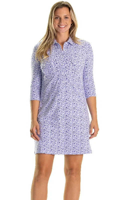 The Coco Dress in Blue Basketweave