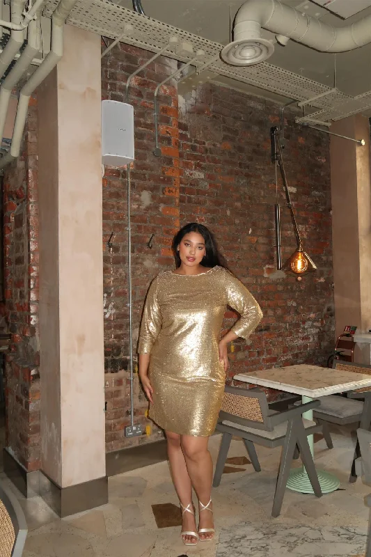 Matt - Gold sequin dress Midi-Dress