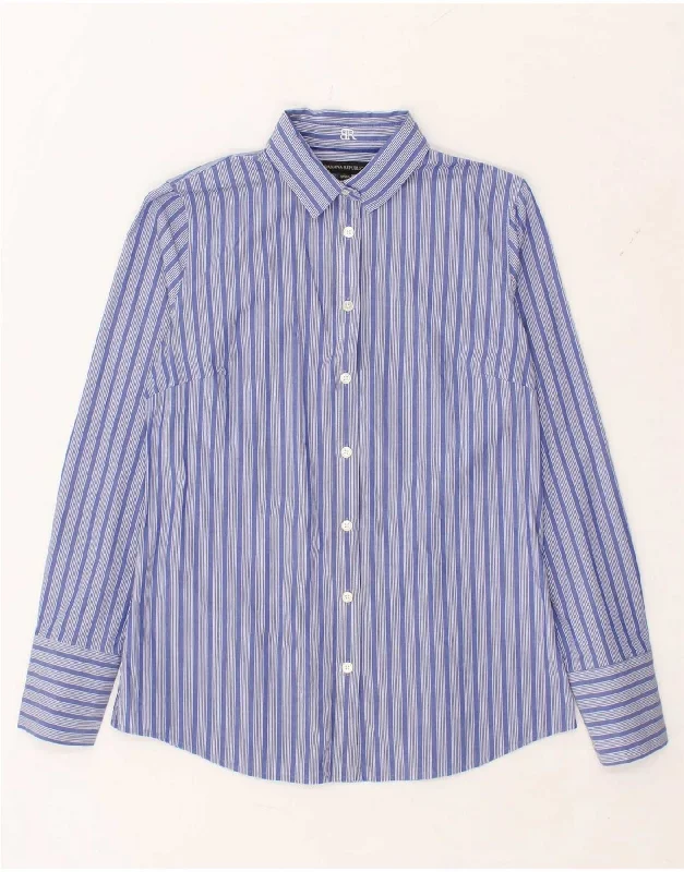 BANANA REPUBLIC Womens Shirt US 6 Medium Blue Striped Cotton Comfortable Short Sleeve Tee BANANA REPUBLIC Womens Shirt US 6 Medium Blue Striped Cotton Comfortable Short Sleeve Tee