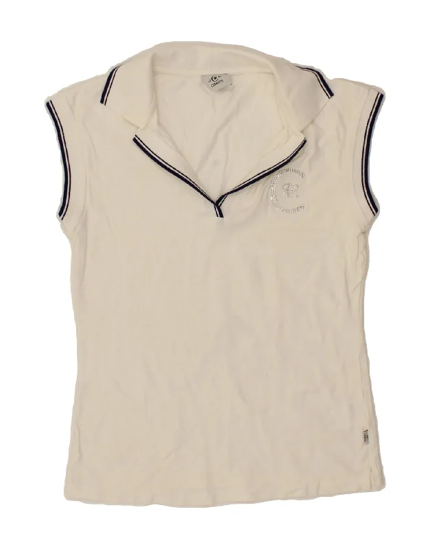 CERRUTI 1881 Womens Polo Shirt UK 12 Medium White Cotton Comfortable Pocket Short Shirt CERRUTI 1881 Womens Polo Shirt UK 12 Medium White Cotton Comfortable Pocket Short Shirt