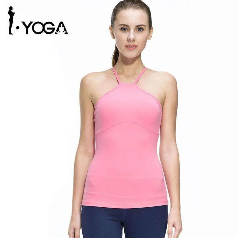 Fitness Women Sleeveless Shirts Jogging Vest Gym Sports Running Clothes Tight Yoga Top with Breathable Quick Dry Spandex Relaxed Cotton Short Blouse