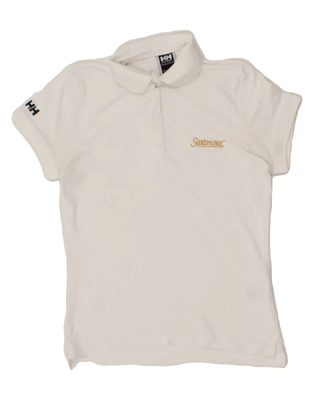 HELLY HANSEN Womens Polo Shirt UK 10 Small White Polyester Trendy Button-Front Short Sleeve HELLY HANSEN Womens Polo Shirt UK 10 Small White Polyester Trendy Button-Front Short Sleeve