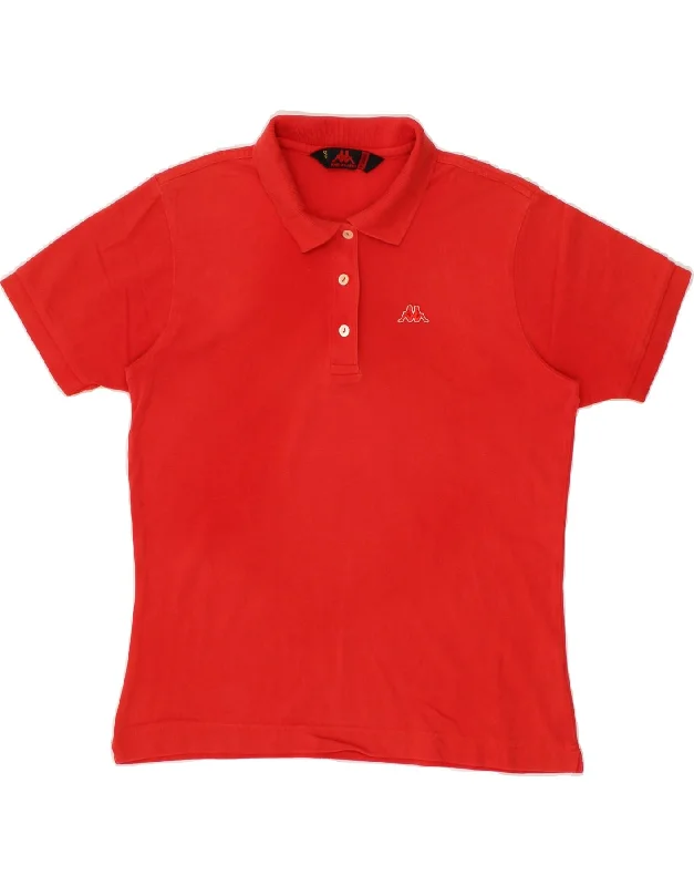 KAPPA Womens Polo Shirt UK 18 XL Red Cotton Fashionable Sheer Short Shirt