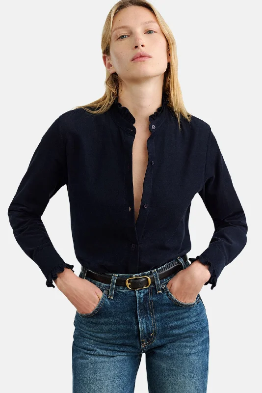 Lydia Shirt Dark Navy Classic Solid Short Shirt