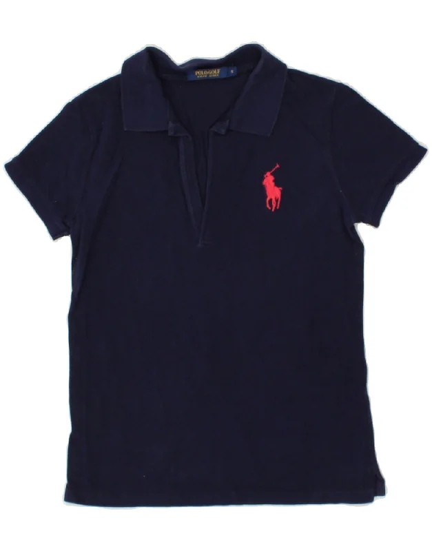 POLO RALPH LAUREN Womens Polo Shirt UK 10 Small Navy Blue Cotton Cozy Summer Short Shirt POLO RALPH LAUREN Womens Polo Shirt UK 10 Small Navy Blue Cotton Cozy Summer Short Shirt