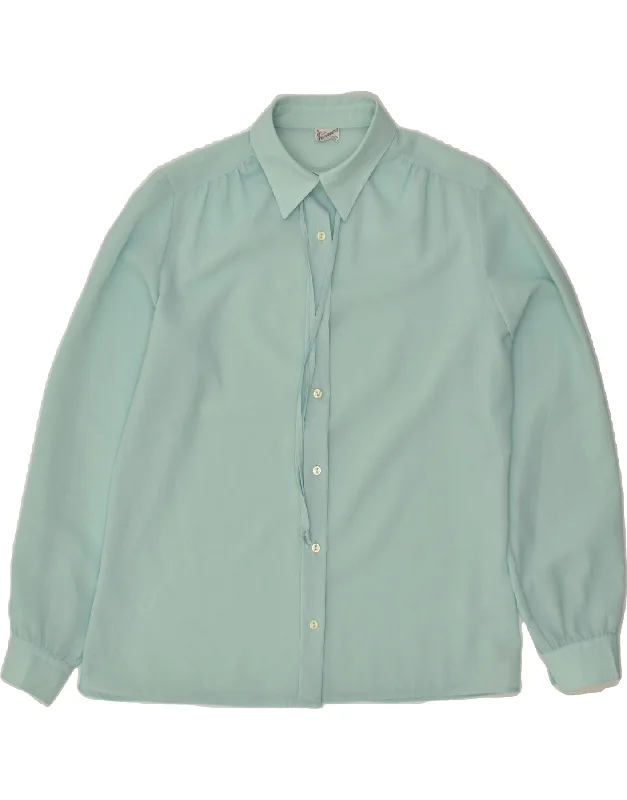 PRIMAVERA FIRENZE Womens Shirt Blouse UK 14 Medium Turquoise Polyester Casual Slouchy Short Sleeve PRIMAVERA FIRENZE Womens Shirt Blouse UK 14 Medium Turquoise Polyester Casual Slouchy Short Sleeve