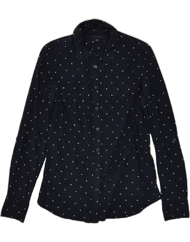 TOMMY HILFIGER Womens Shirt UK 6 XS Navy Blue Polka Dot Cotton Stylish Short Sleeve Polo TOMMY HILFIGER Womens Shirt UK 6 XS Navy Blue Polka Dot Cotton Stylish Short Sleeve Polo