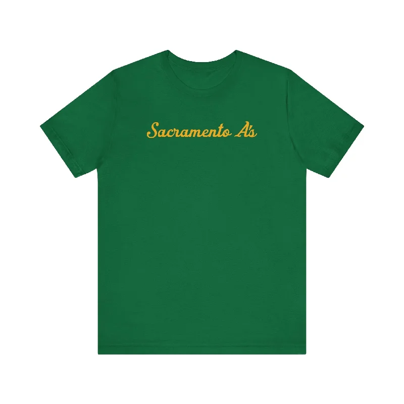 Sacramento A's Unisex Jersey Short Sleeve T Shirt Trendy Short Sleeve Blouse