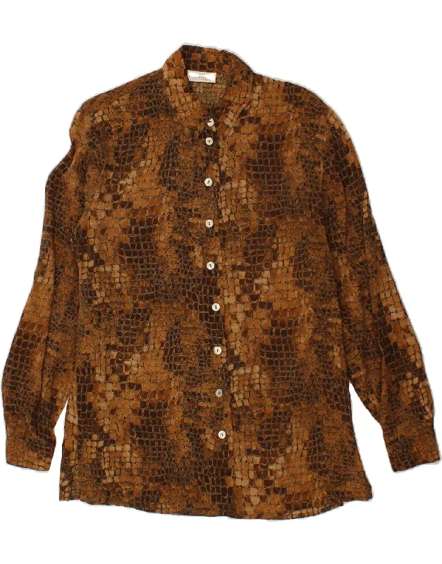 YOUR SIXTH SENSE Womens Shirt UK 10 Small Brown Animal Print Cupro Casual Plain Short Shirt YOUR SIXTH SENSE Womens Shirt UK 10 Small Brown Animal Print Cupro Casual Plain Short Shirt