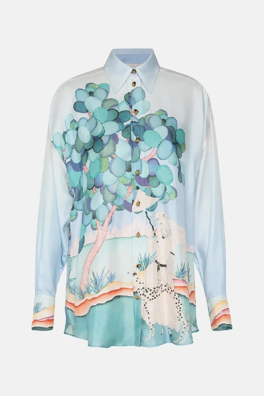 Illustration Oversized Shirt Madame Jade Relaxed Fit Short Sleeve Top