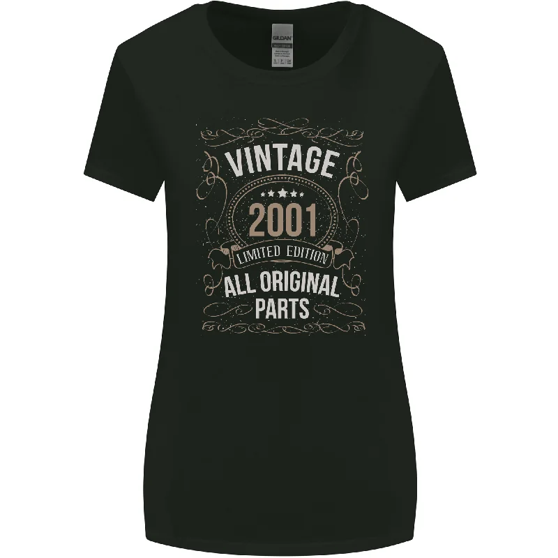 22nd Birthday Limited Edition 2001 Womens Wider Cut T-Shirt Terry Blend Velvet Blend Canvas Blend 22nd Birthday Limited Edition 2001 Womens Wider Cut T-Shirt Terry Blend Velvet Blend Canvas Blend