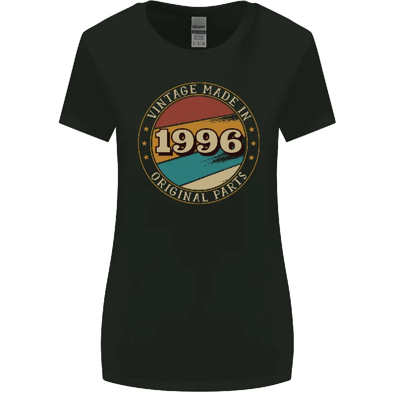 27th Birthday Vintage Made In 1996 Womens Wider Cut T-Shirt Fleece Fabric Down Fabric Feather Fabric 27th Birthday Vintage Made In 1996 Womens Wider Cut T-Shirt Fleece Fabric Down Fabric Feather Fabric