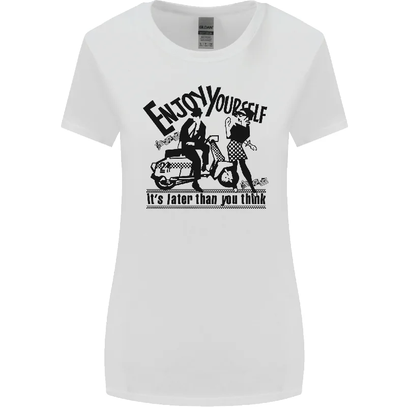2Tone Enjoy Yourself 2 Tone SKA Music Womens Wider Cut T-Shirt Silk Blend Satin Velvet 2Tone Enjoy Yourself 2 Tone SKA Music Womens Wider Cut T-Shirt Silk Blend Satin Velvet