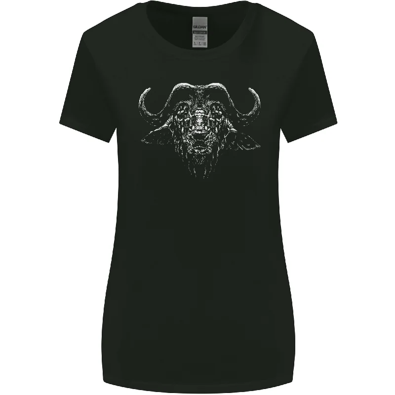 A Buffalo Womens Wider Cut T-Shirt Asymmetrical Pockets Print