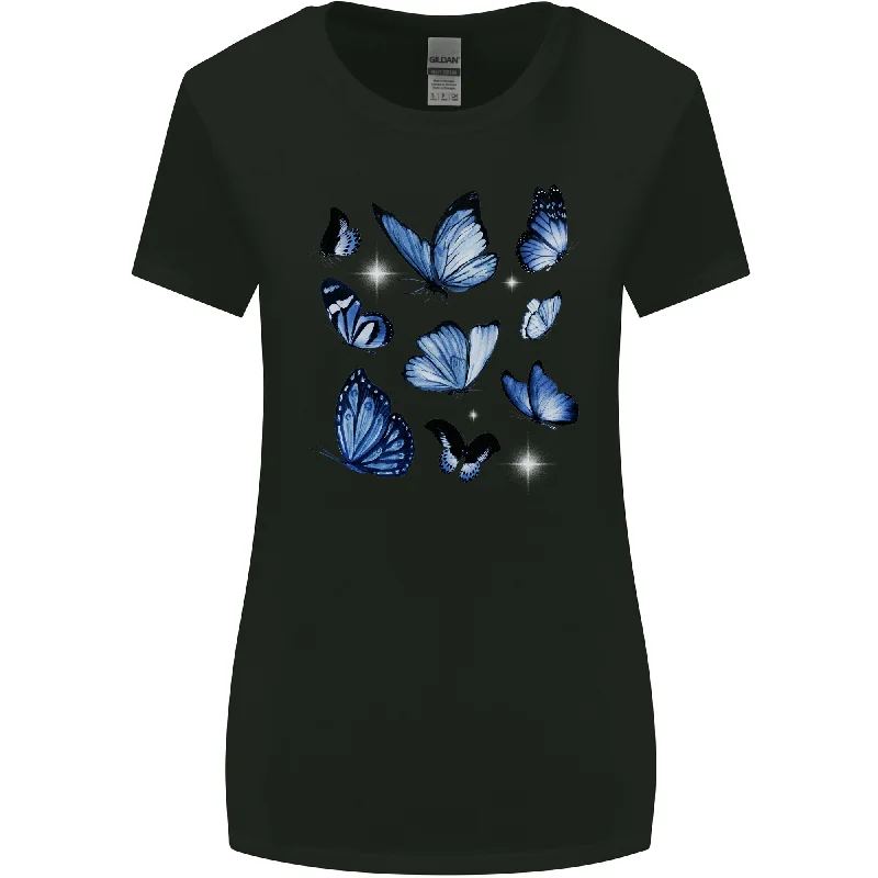 A Butterfly Collection Rhopalocera Womens Wider Cut T-Shirt Mesh Canvas Denim