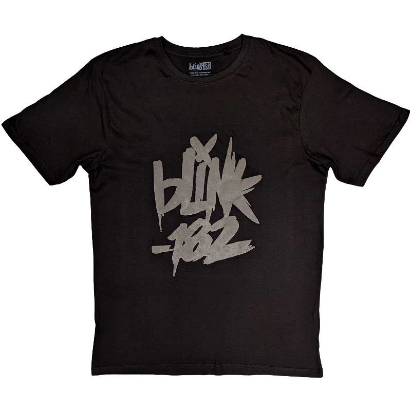 Blink-182 | Official Band T-Shirt | Neon Logo (Hi-Build) Striped Floral Plaid