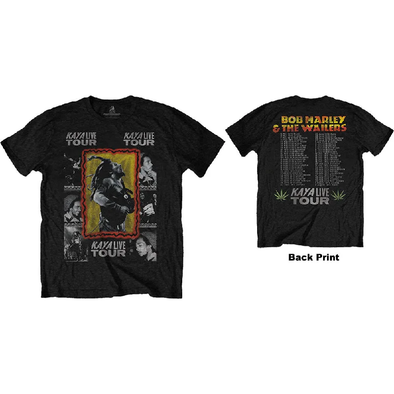 Bob Marley | Official Band T-Shirt | Kaya Tour (Back Print) V-Neck T-Shirt Long Sleeve Cotton Bob Marley | Official Band T-Shirt | Kaya Tour (Back Print) V-Neck T-Shirt Long Sleeve Cotton