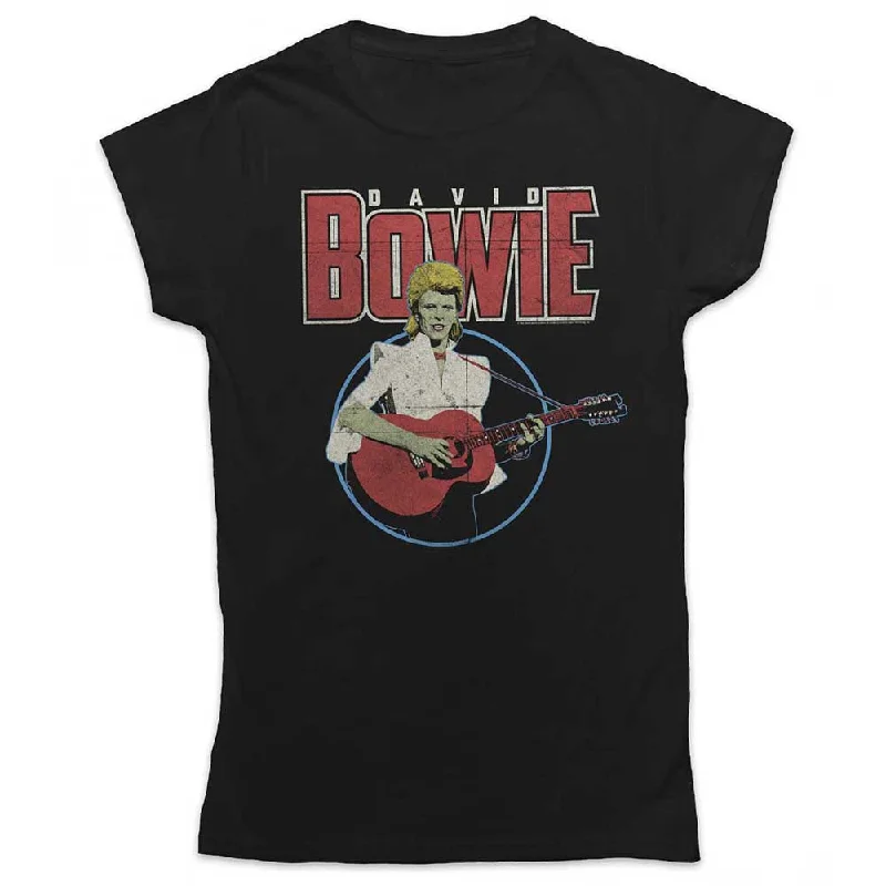 David Bowie Ladies T-Shirt: Acoustic Bootleg Cozy Warm Stylish