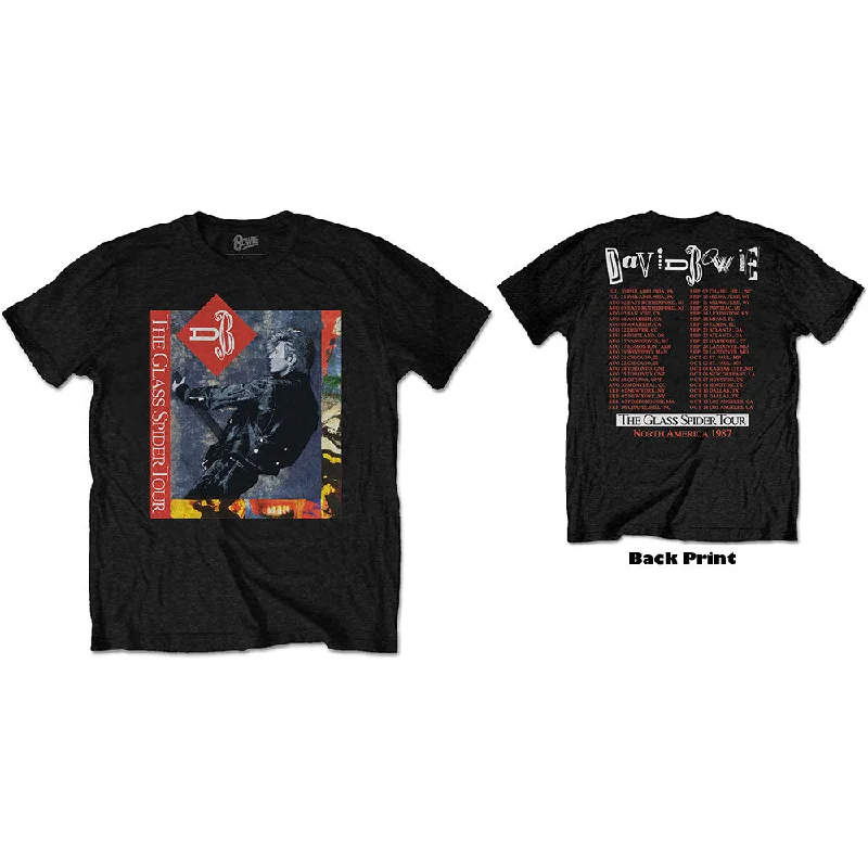 David Bowie | Official Band T-Shirt | Glass Spider Tour (Back Print) Hooded Caped Shawl Collar David Bowie | Official Band T-Shirt | Glass Spider Tour (Back Print) Hooded Caped Shawl Collar