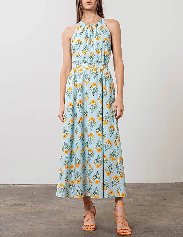 Devyn Bouquet Print Midi Dress Chic Floral Print Midi Dress