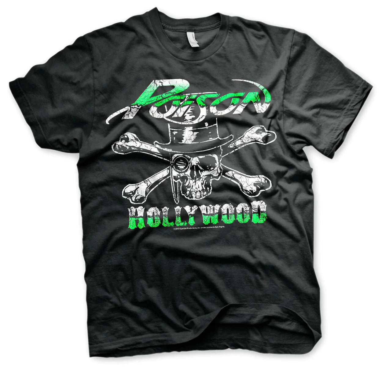 Poison | Official Band T-Shirt | Hollywood Skull Mesh Fabric Canvas Fabric Denim Fabric