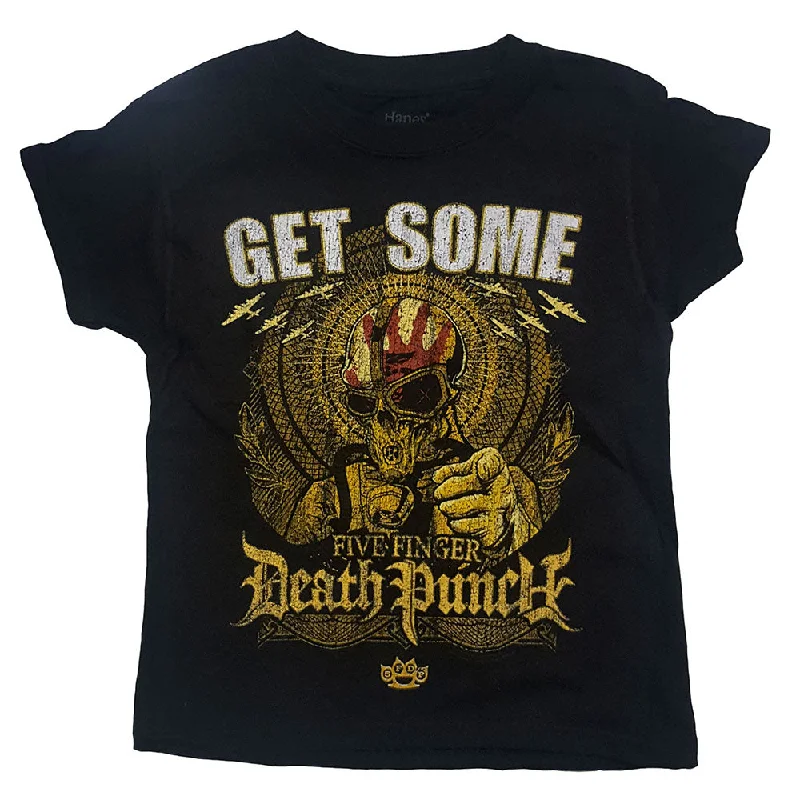 Five Finger Death Punch Kids T-Shirt: Get Some Front Pockets Side Pockets Patch Pockets