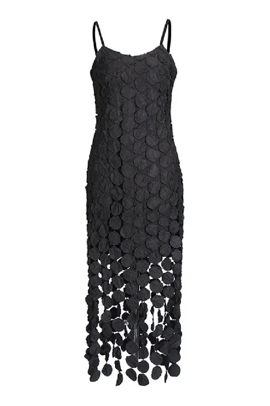 Flowy Scoop Neck Laser Cut Circle Fringe Sleeveless Cocktail Midi Dress Stylish Silk Midi Dress Flowy Scoop Neck Laser Cut Circle Fringe Sleeveless Cocktail Midi Dress Stylish Silk Midi Dress