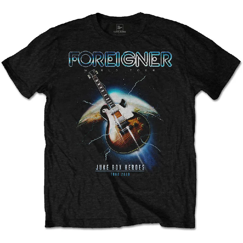 Foreigner | Official Band T-Shirt | Juke Box Heroes Basic T-Shirt Crew Neck Short Sleeve Foreigner | Official Band T-Shirt | Juke Box Heroes Basic T-Shirt Crew Neck Short Sleeve