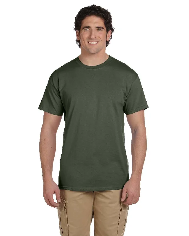 Fruit of the Loom 100% Cotton T-Shirt | Military Green Fleece Fabric Down Fabric Feather Fabric