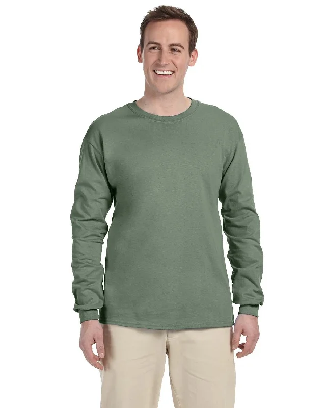 Fruit of the Loom Lightweight Long Sleeve T-Shirt | Sagestone Satin Blend Silk Blend Wool Blend