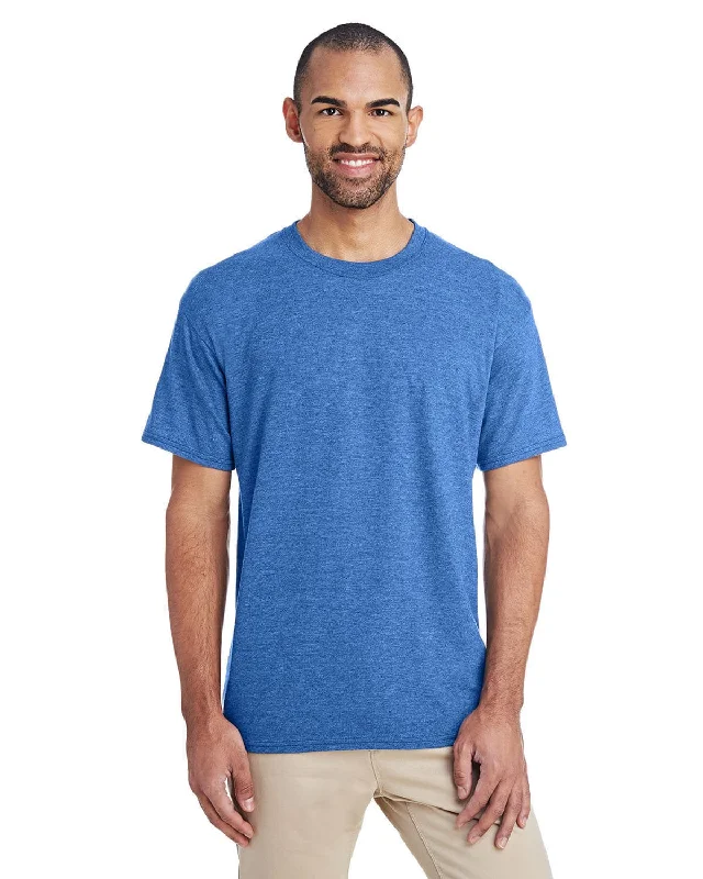 Gildan DryBlend 50/50 T-Shirt | Hthr Sport Royal Zippered Buttoned Snapped