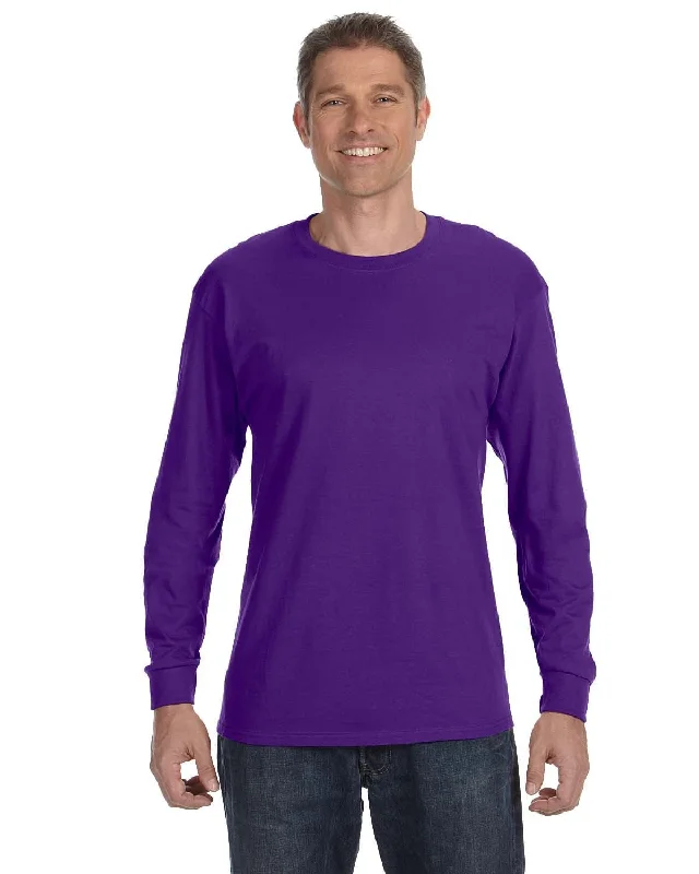 Gildan Heavy Cotton Long Sleeve T-Shirt | Purple Lace Blend Ribbed Blend Corduroy Blend