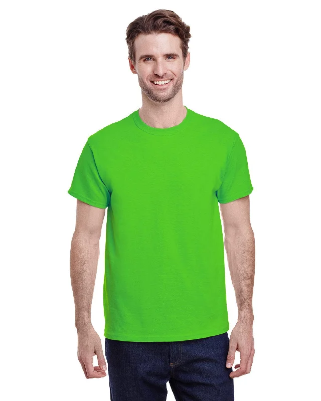 Gildan Heavy Cotton T-Shirt | Lime Hooded Caped Shawl Collar