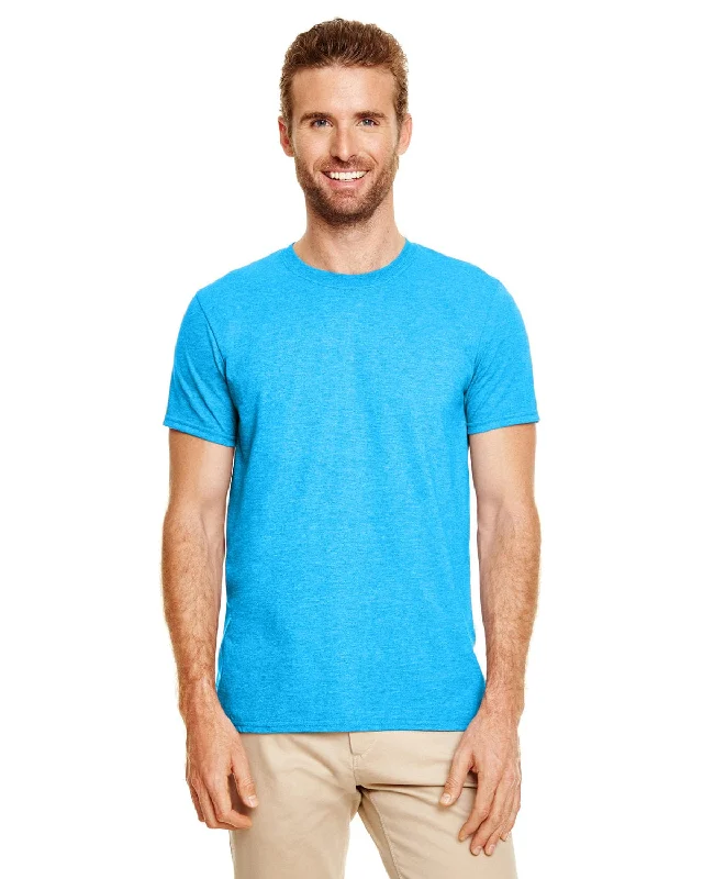 Gildan SoftStyle T-Shirt | Heather Sapphire Knit Fabric Woven Fabric Fleece Fabric