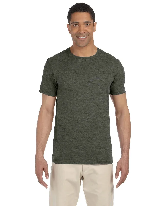 Gildan SoftStyle T-Shirt | Hth Military Grn Fitted T-Shirt Seamless Stretchy