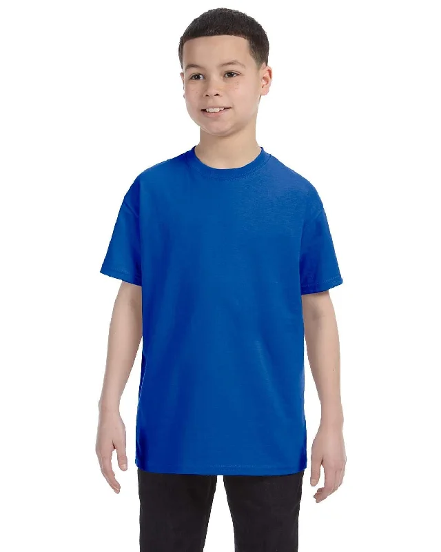 Gildan Youth Lightweight 100% Cotton T-Shirt | Royal Graphic Embroidered Appliqued